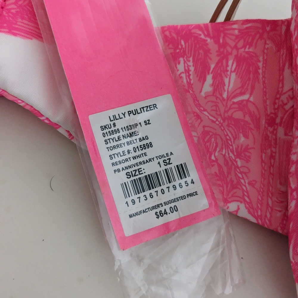 NWT! Lilly Pulitzer Torrey Belt Bag In Resort White PB Anniversary Toile A - Picture 4 of 16